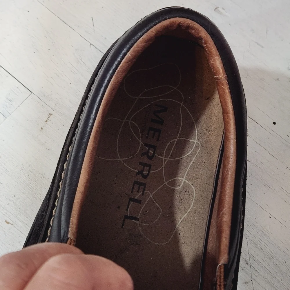 Merrell Zen Black Mens Leather Slip On Shoes Sz. 13_8